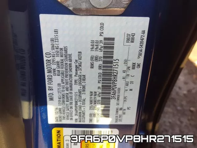 3FA6P0VP8HR271515 фото 2