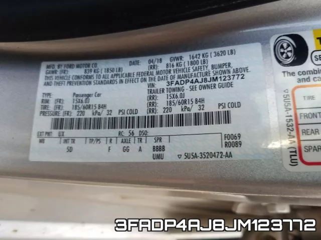 3FADP4AJ8JM123772 фото 2