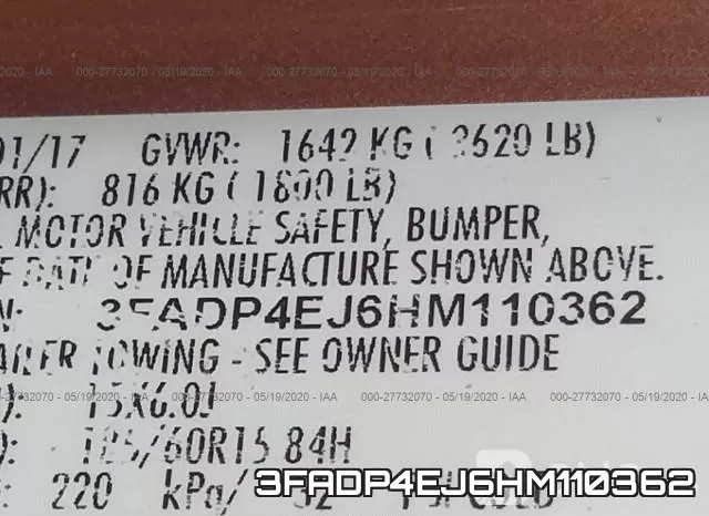 3FADP4EJ6HM110362 фото 10