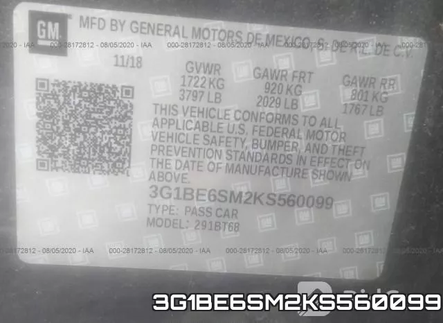 3G1BE6SM2KS560099 фото 10
