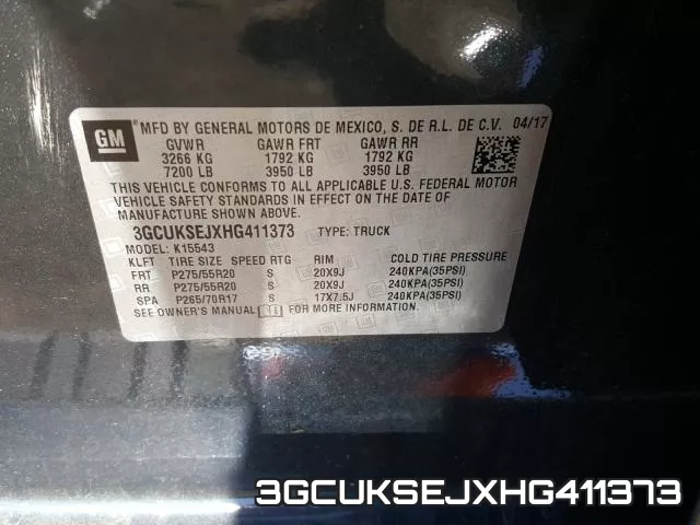 3GCUKSEJXHG411373 фото 2