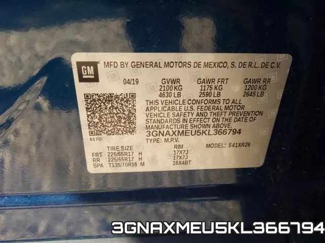 3GNAXMEU5KL366794 фото 2
