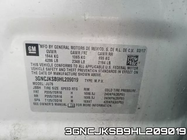 3GNCJKSB9HL209019 фото 2