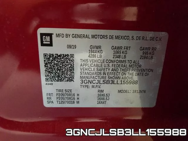 3GNCJLSB3LL155988 фото 2