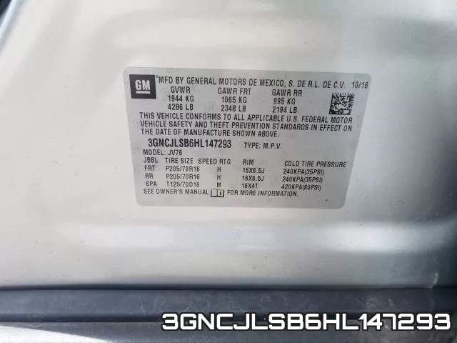3GNCJLSB6HL147293 фото 2