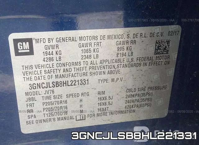 3GNCJLSB8HL221331 фото 10