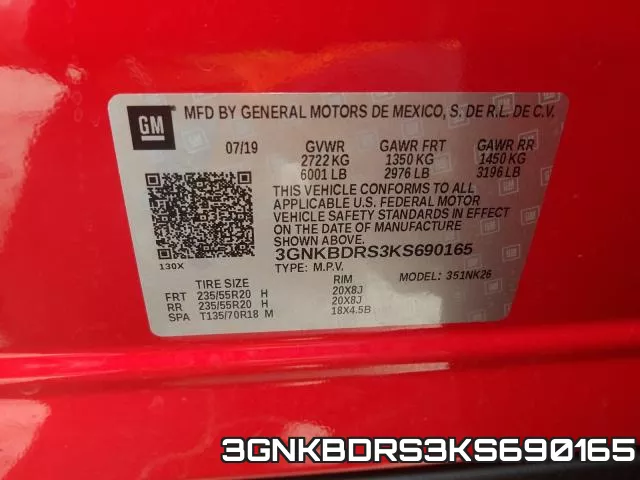 3GNKBDRS3KS690165 фото 2