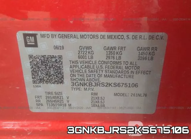 3GNKBJRS2KS675106 фото 10