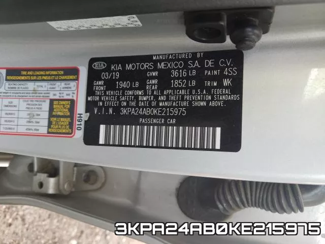 3KPA24AB0KE215975 фото 2