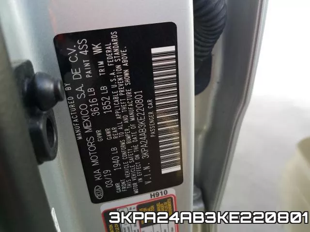 3KPA24AB3KE220801 фото 2
