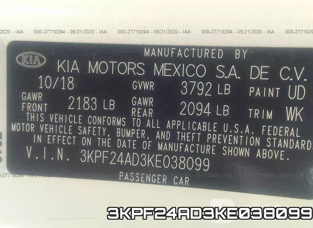 3KPF24AD3KE038099 фото 10