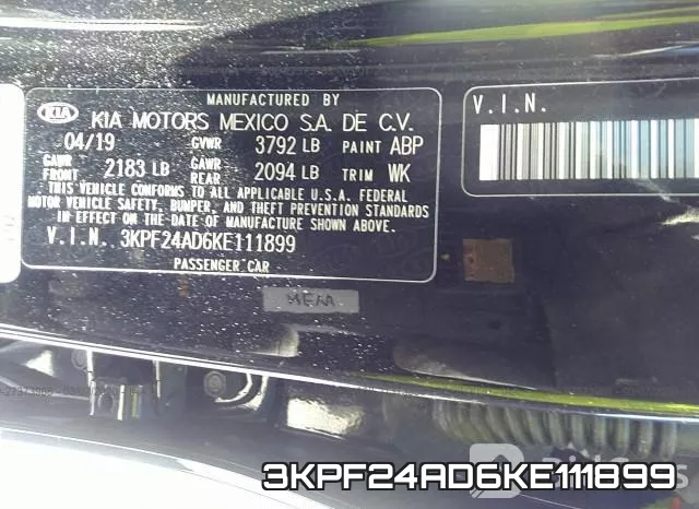 3KPF24AD6KE111899 фото 10