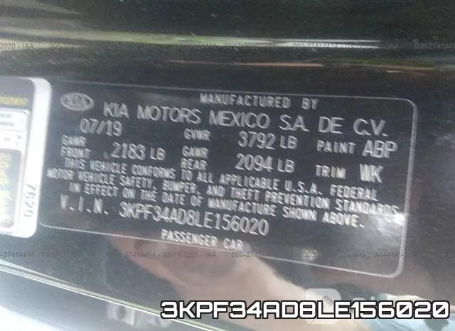 3KPF34AD8LE156020 фото 10
