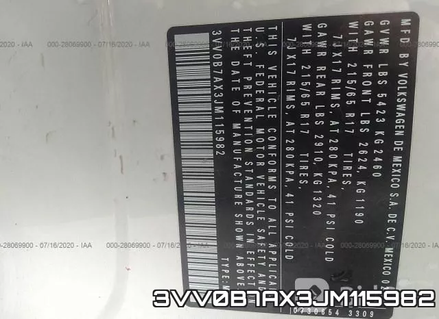 3VV0B7AX3JM115982 фото 10