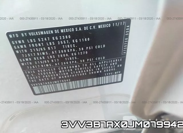3VV3B7AX0JM079942 фото 10