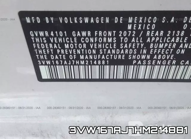 3VW167AJ7HM214881 фото 10