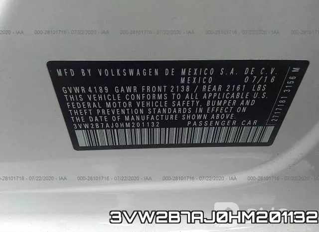 3VW2B7AJ0HM201132 фото 10