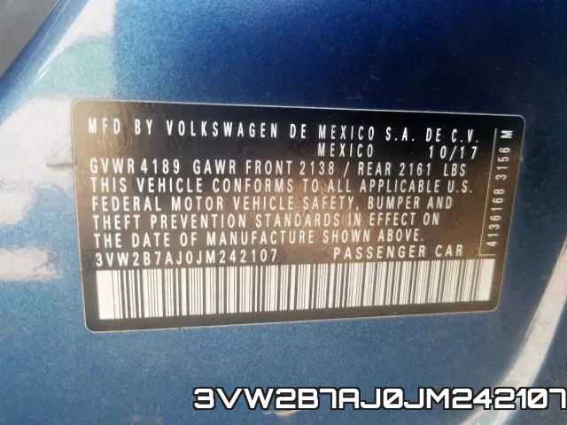 3VW2B7AJ0JM242107 фото 2
