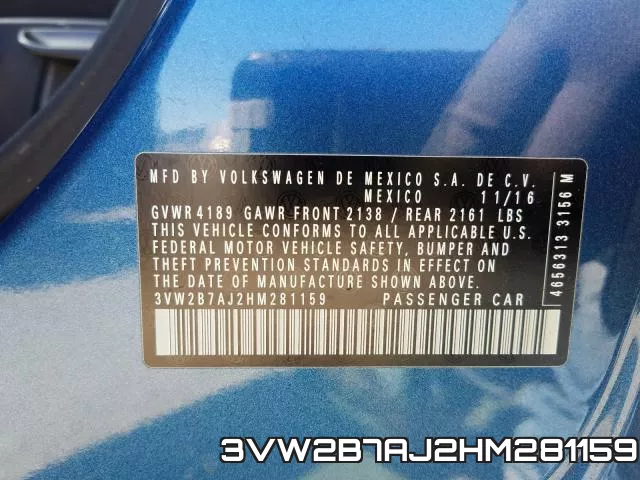 3VW2B7AJ2HM281159 фото 2