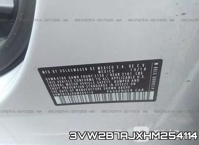 3VW2B7AJXHM254114 фото 10