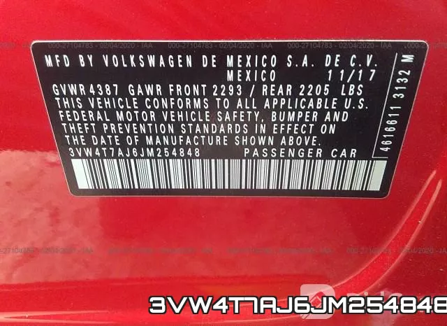 3VW4T7AJ6JM254848 фото 10