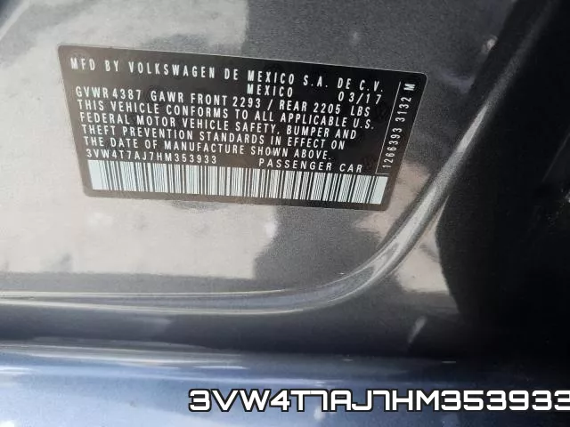 3VW4T7AJ7HM353933 фото 2