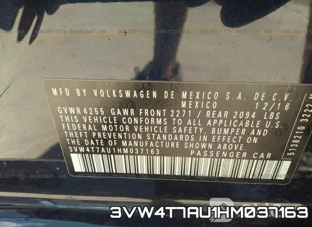 3VW4T7AU1HM037163 фото 10