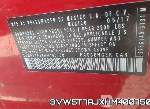 3VW5T7AJXHM400750 фото 10