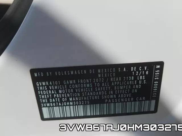 3VWB67AJ0HM303275 фото 2