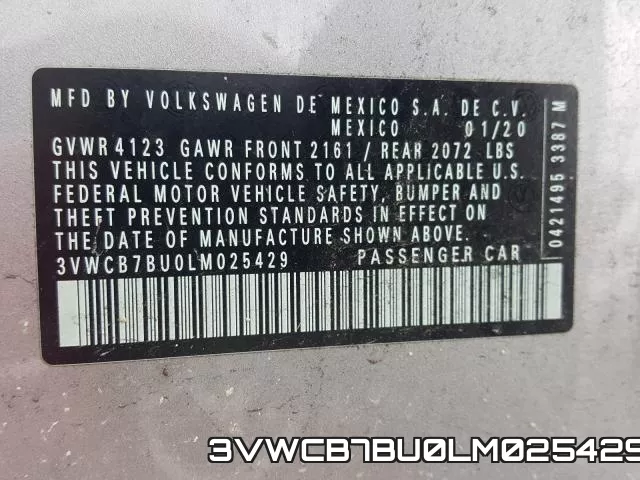 3VWCB7BU0LM025429 фото 2