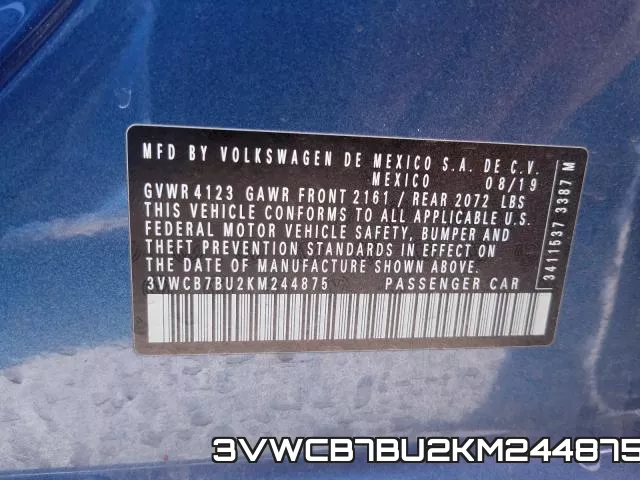 3VWCB7BU2KM244875 фото 2