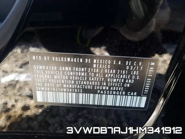 3VWDB7AJ1HM341912 фото 2