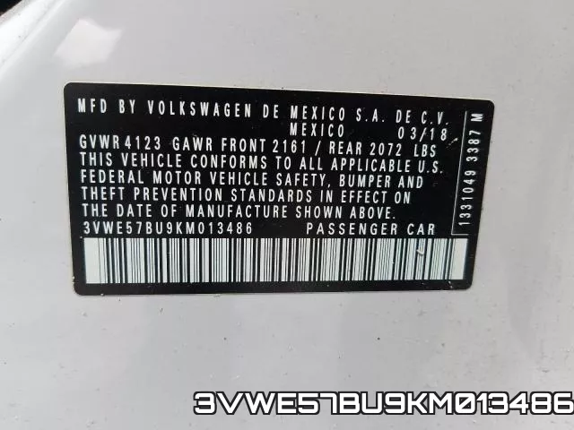 3VWE57BU9KM013486 фото 2