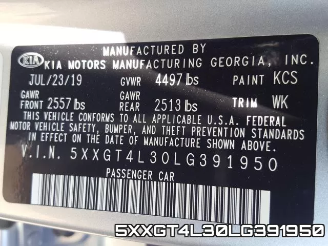5XXGT4L30LG391950 фото 2