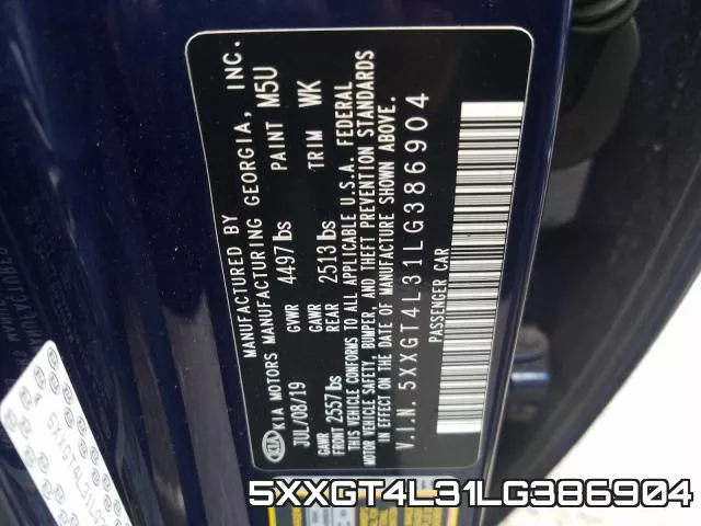 5XXGT4L31LG386904 фото 2