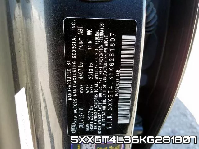 5XXGT4L36KG281807 фото 2