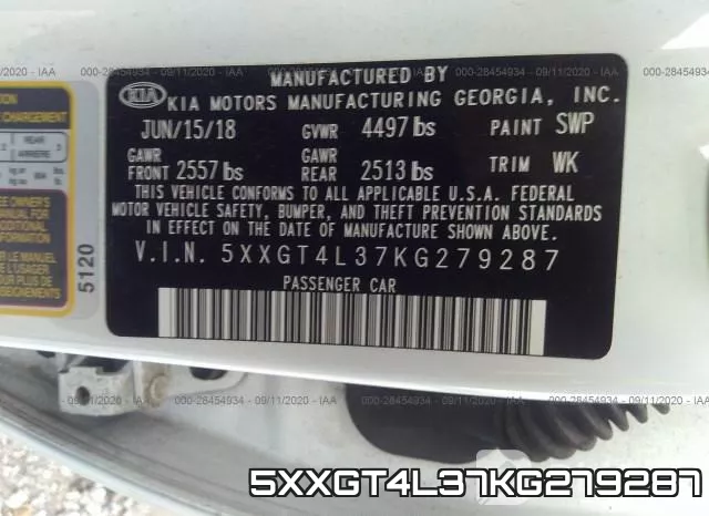 5XXGT4L37KG279287 фото 10