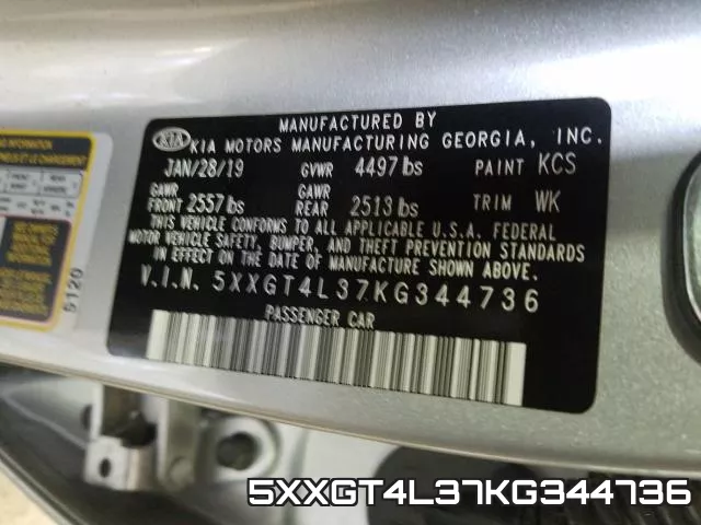 5XXGT4L37KG344736 фото 2