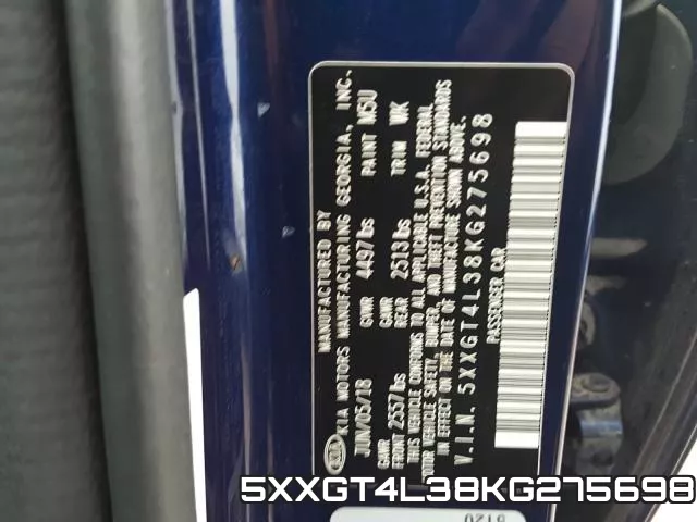 5XXGT4L38KG275698 фото 2