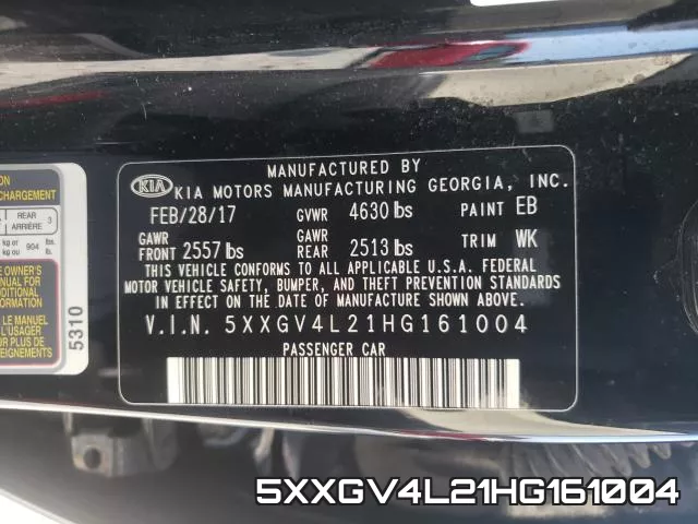 5XXGV4L21HG161004 фото 2