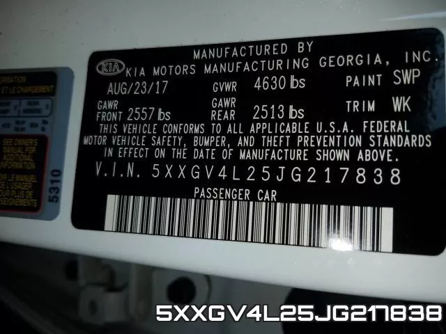 5XXGV4L25JG217838 фото 2