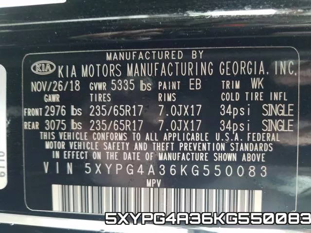 5XYPG4A36KG550083 фото 2