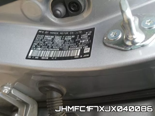 JHMFC1F7XJX040086 фото 2