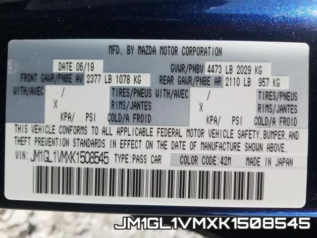 JM1GL1VMXK1508545 фото 2