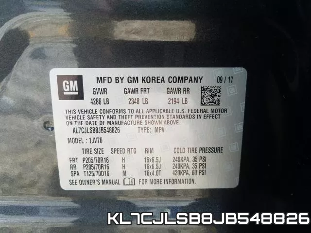 KL7CJLSB8JB548826 фото 2