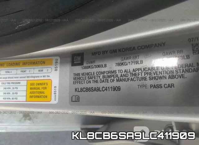 KL8CB6SA9LC411909 фото 10