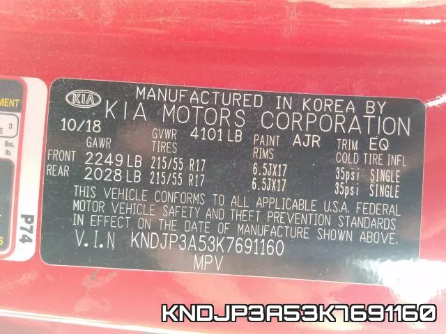 KNDJP3A53K7691160 фото 2