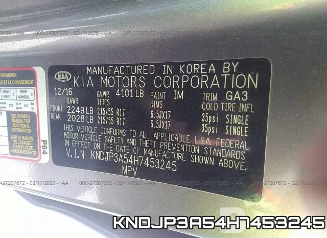 KNDJP3A54H7453245 фото 10