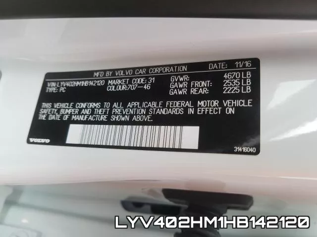 LYV402HM1HB142120 фото 2