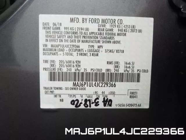 MAJ6P1UL4JC229366 фото 2